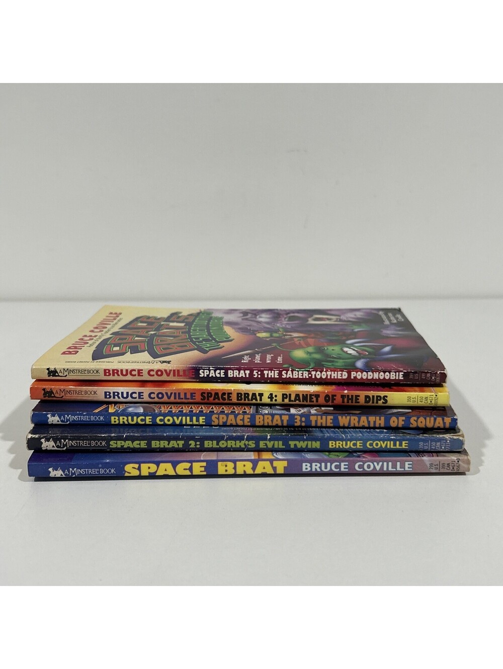 5 Vintage Space Brat Books Bruce Coville Minstrel Books Paperback Lot